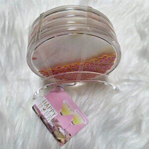 Happy Hour Citrus Themed Coaster Set w/ Holder
